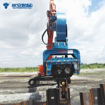 V250  hydraulic excavator mounted vibratory hammer sheet piling equipment